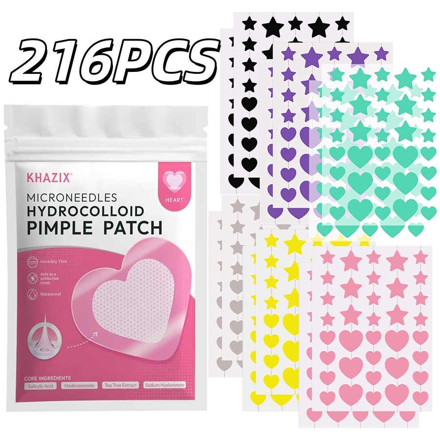 Face Oil - 216PCS 6-color Star-shaped Acne Patch -