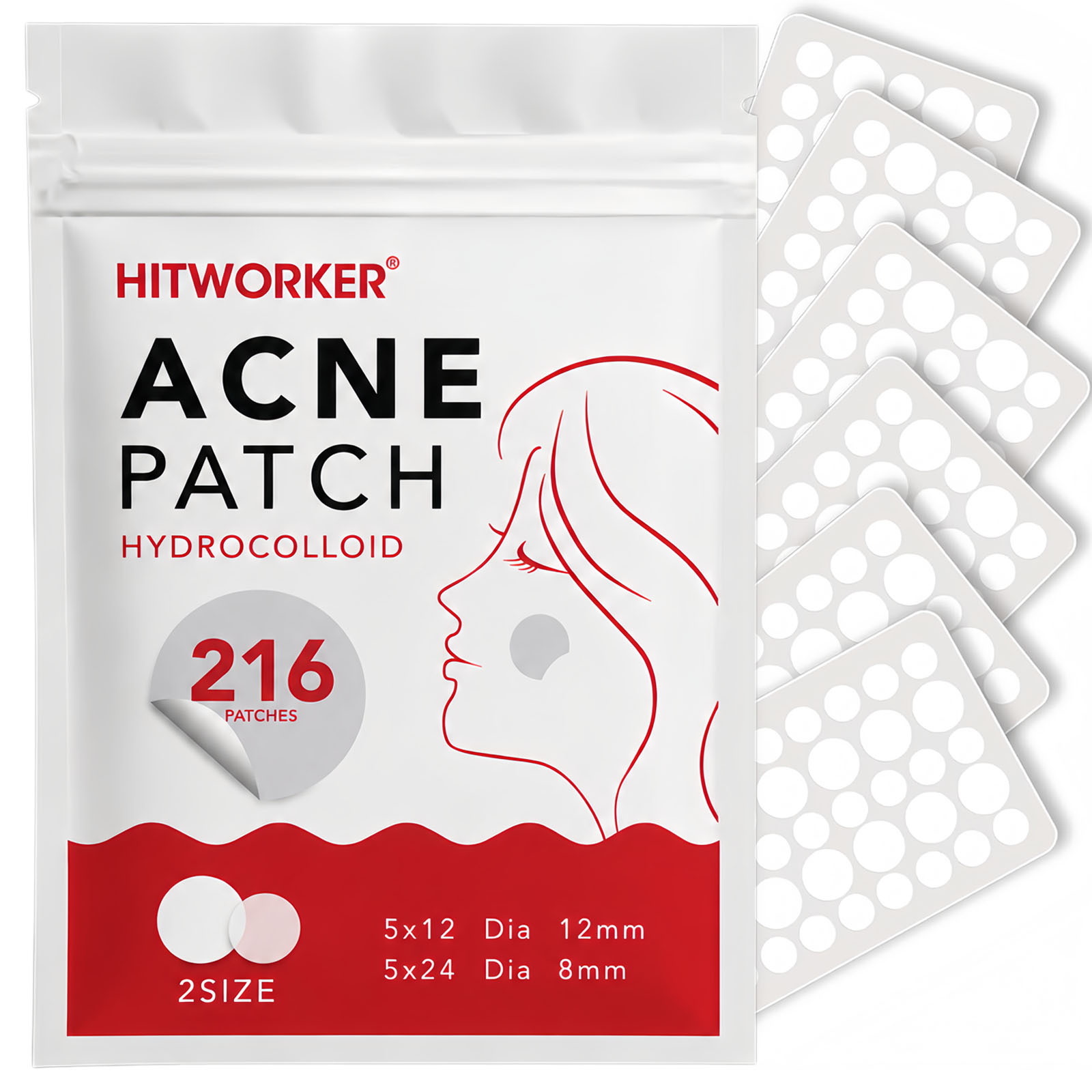 Night Cream - 216pcs Hydrocolloid Pimple Patches, 2 Sizes