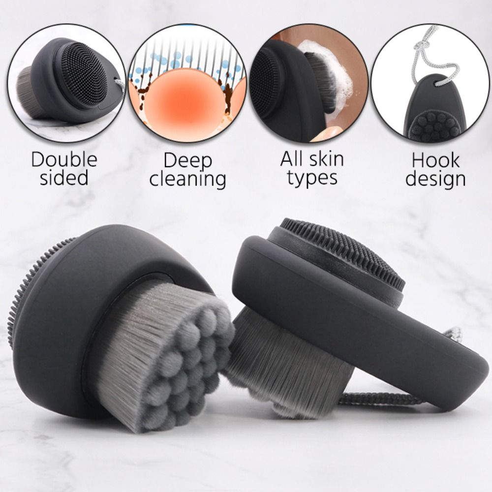 Cleanser Face - Double-Sided Silicone Face Cleansing Brush Facial