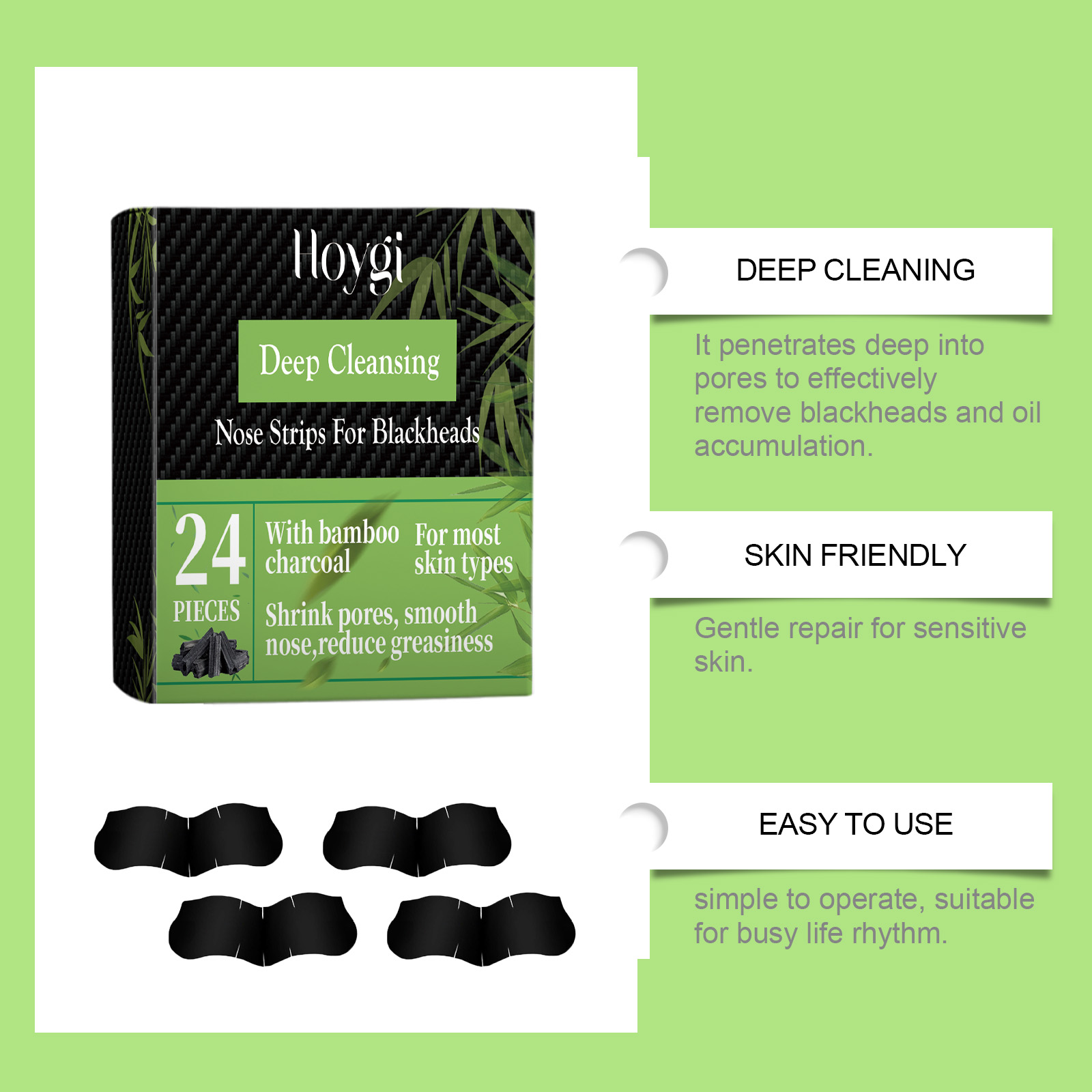 Bamboo Charcoal Nose Strips fo - огляд і ціна Cleanser Face