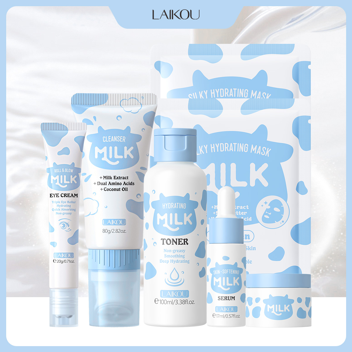LAIKOU 6Pcs Milk Hydrating Ski - огляд і ціна Skincare Glowing