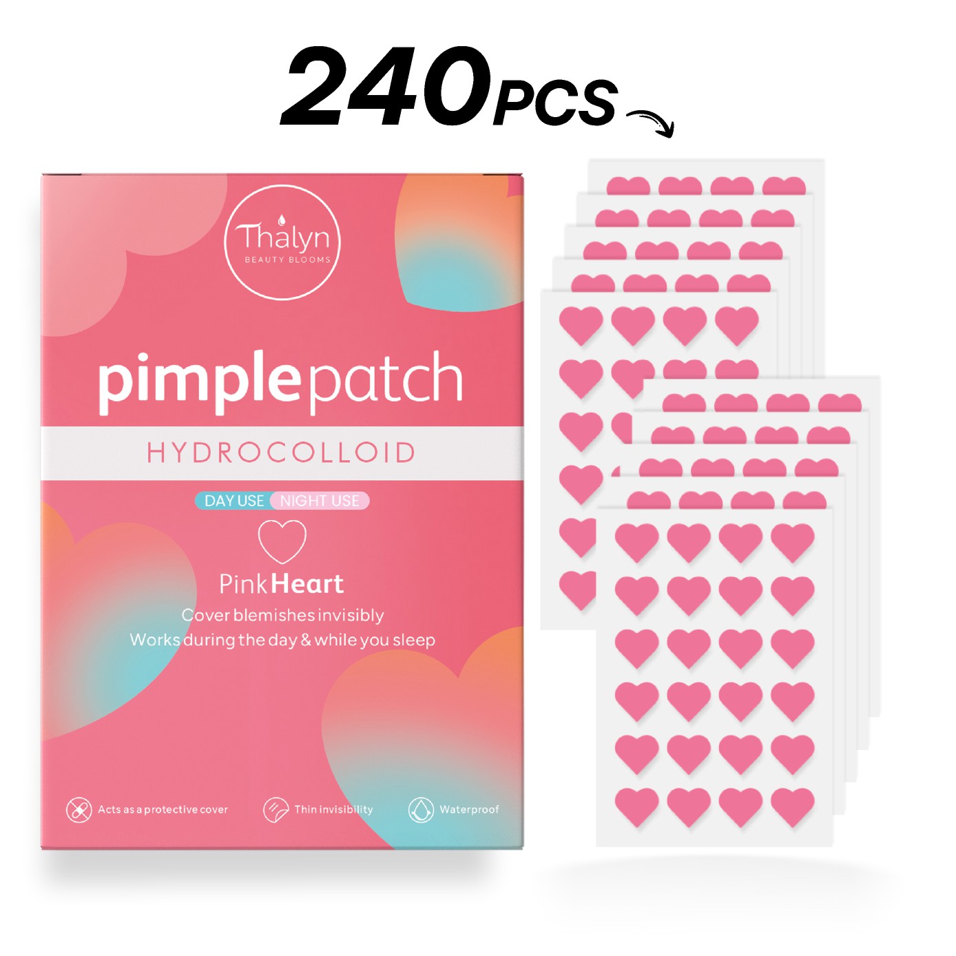 240PCS Pink Heart Pimple Patch - огляд і ціна Skincare China